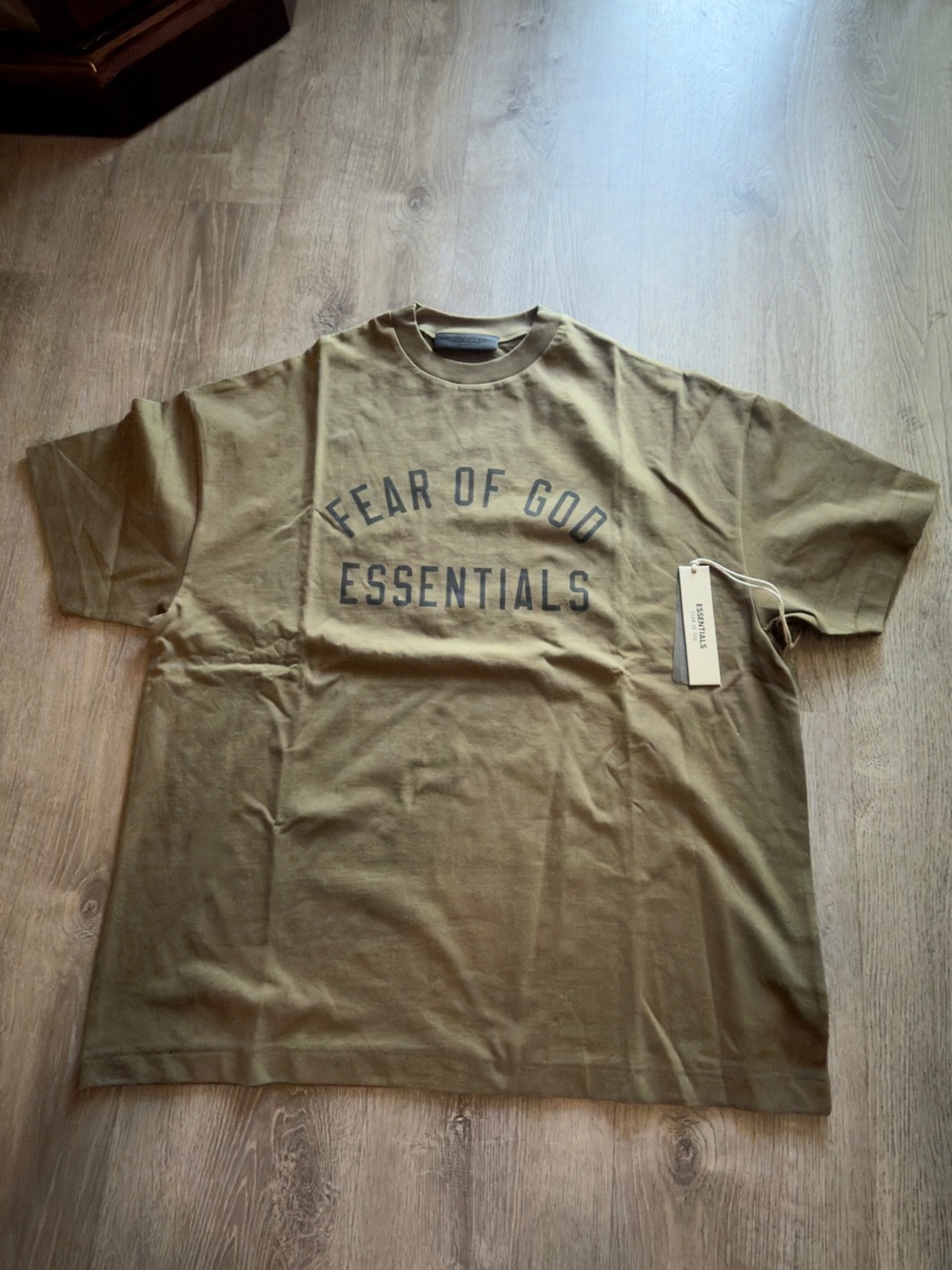 Fear of God Essentials Olive Short-Sleeve Logo Tee